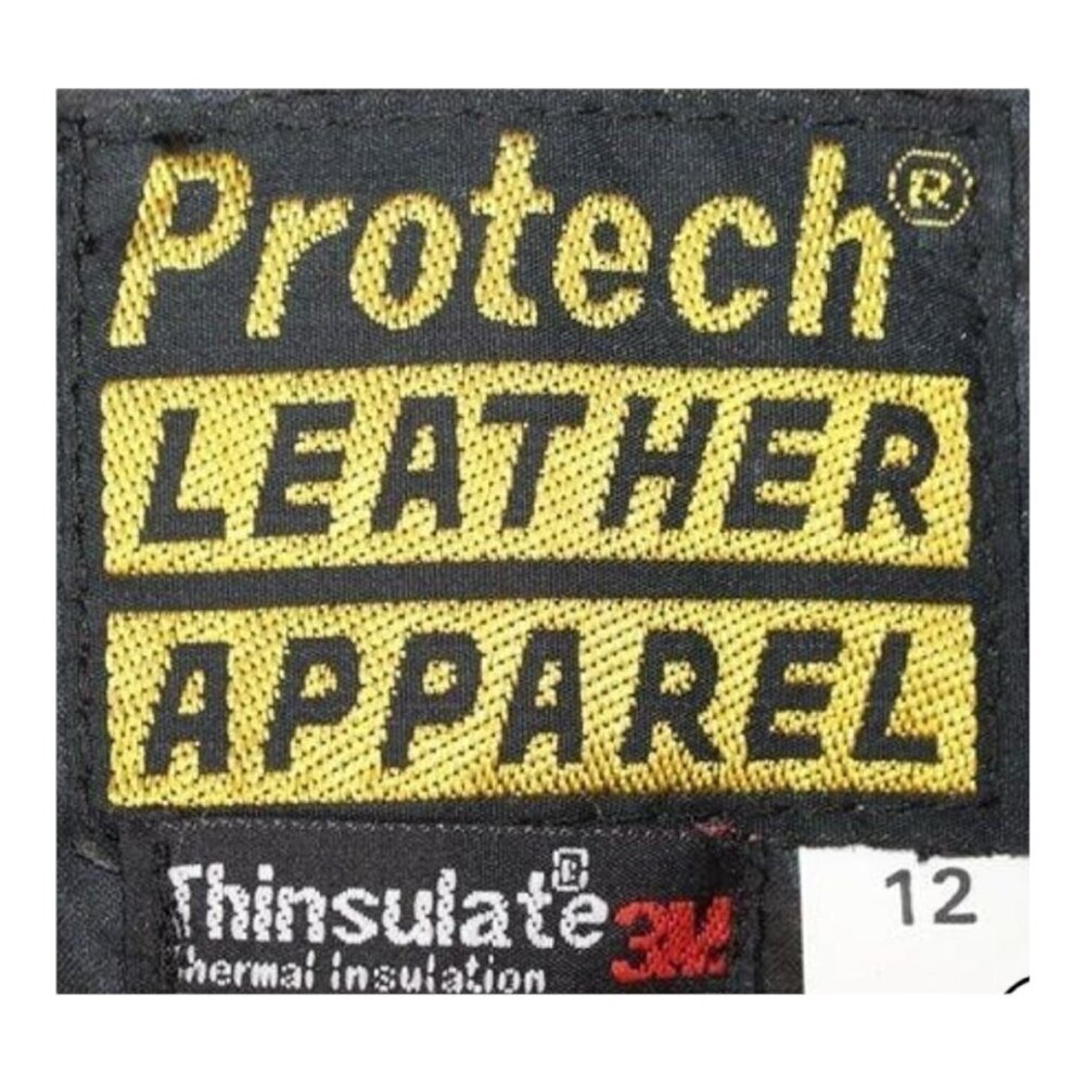 Protech Motorcycle Black Leather Jacket Women’s S… - image 4